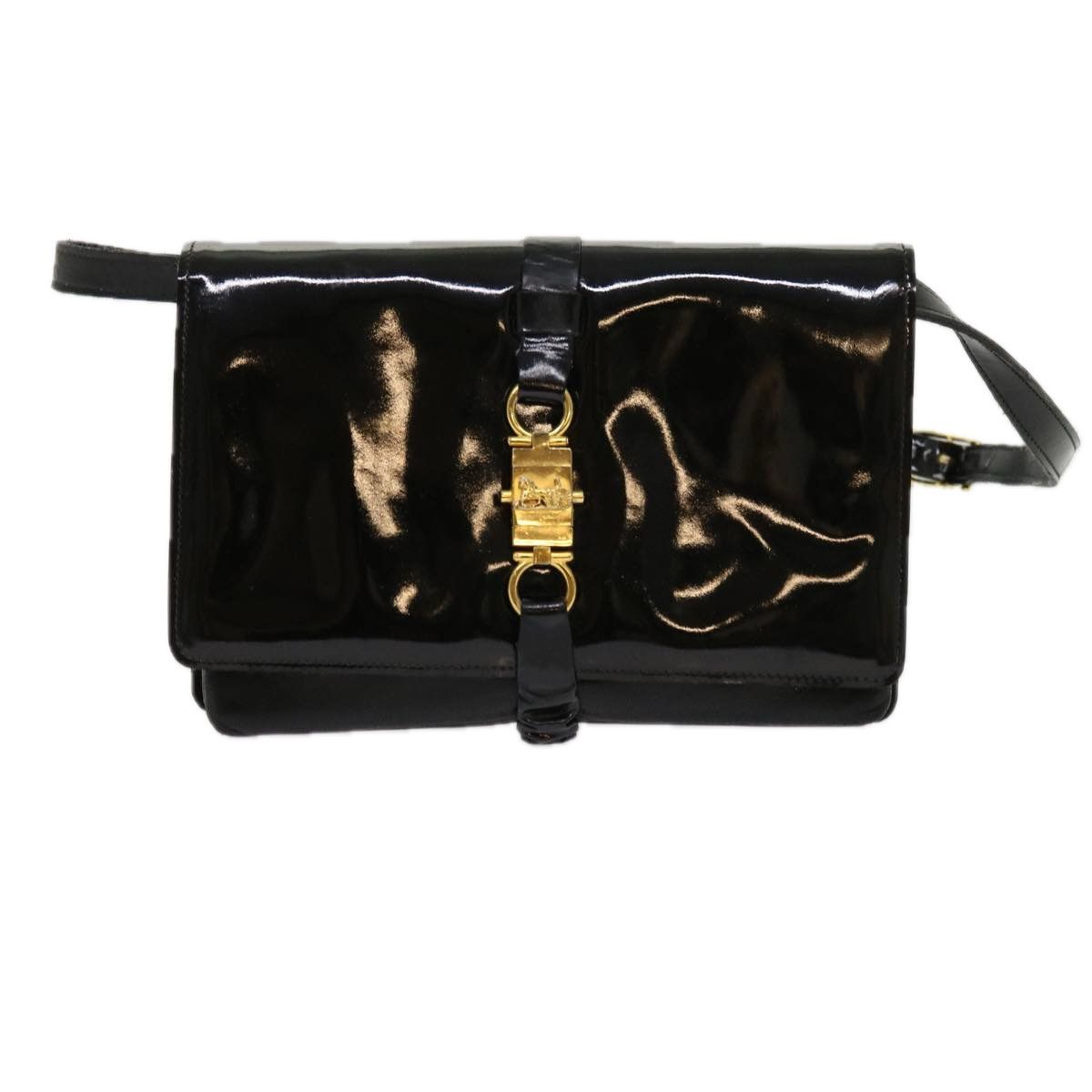 image of Celine Céline Gancini Shoulder in Black, Women's