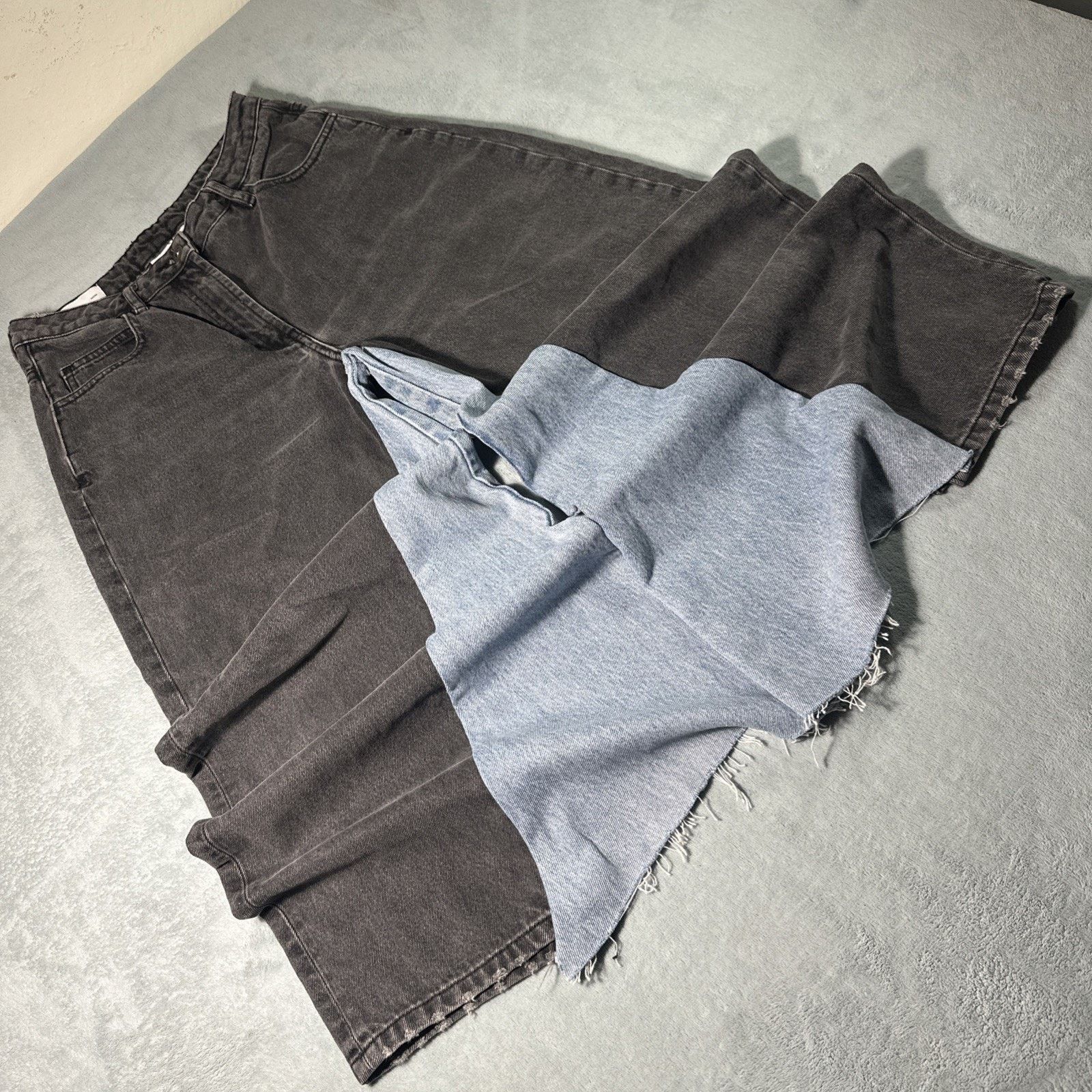 Asos Y2K 2000s Custom Beyond Baggy Jeans Womens 28x24 Raw Hems Size 28" / US 6 / IT 42 - 1 Thumbnail