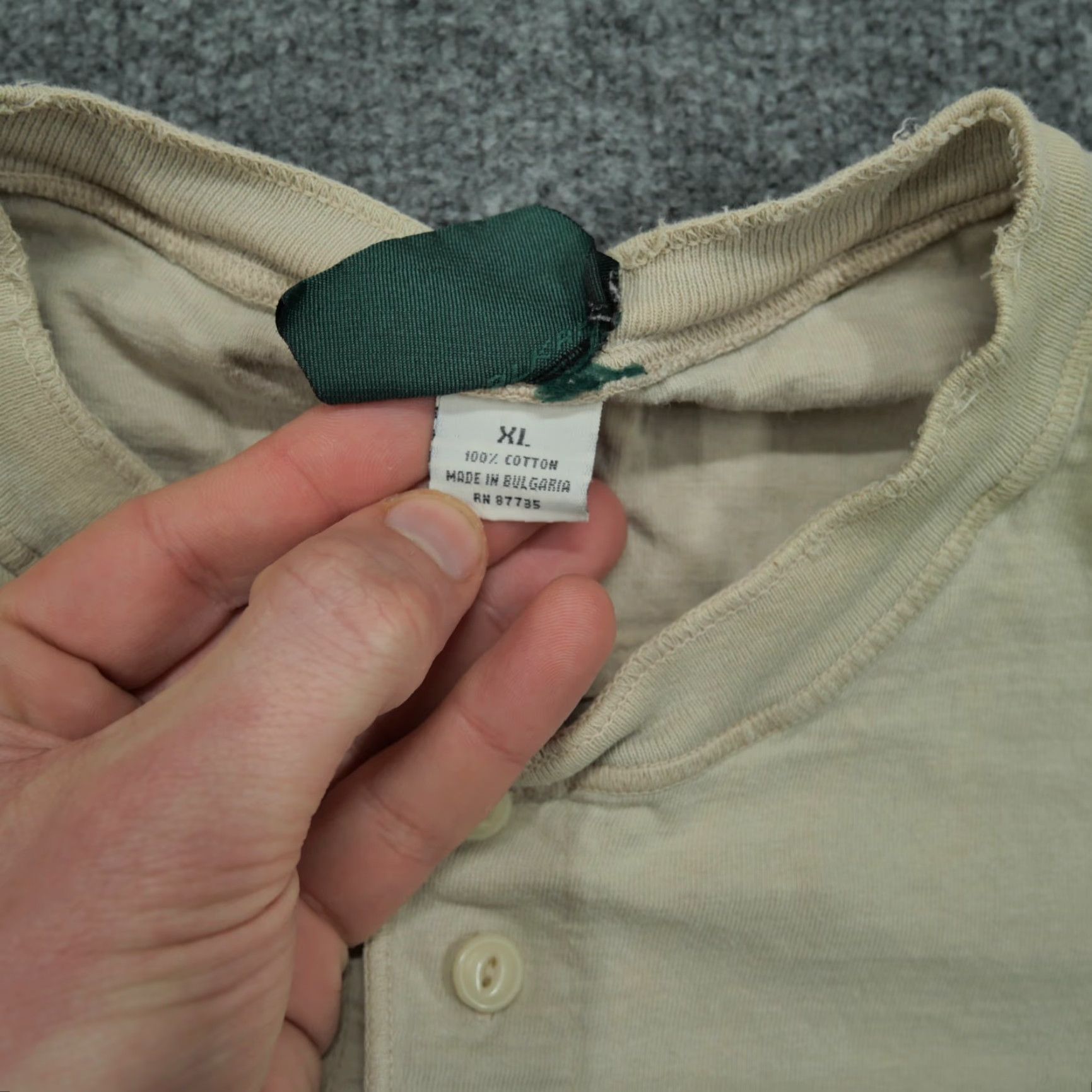 American Eagle Outfitters VINTAGE American Eagle Outfitters T-Shirt Mens XL Tan Distressed Henley 90s Y2K Brown Cotton Thermal Short Sleeve Size US XL / EU 56 / 4 - 6 Thumbnail