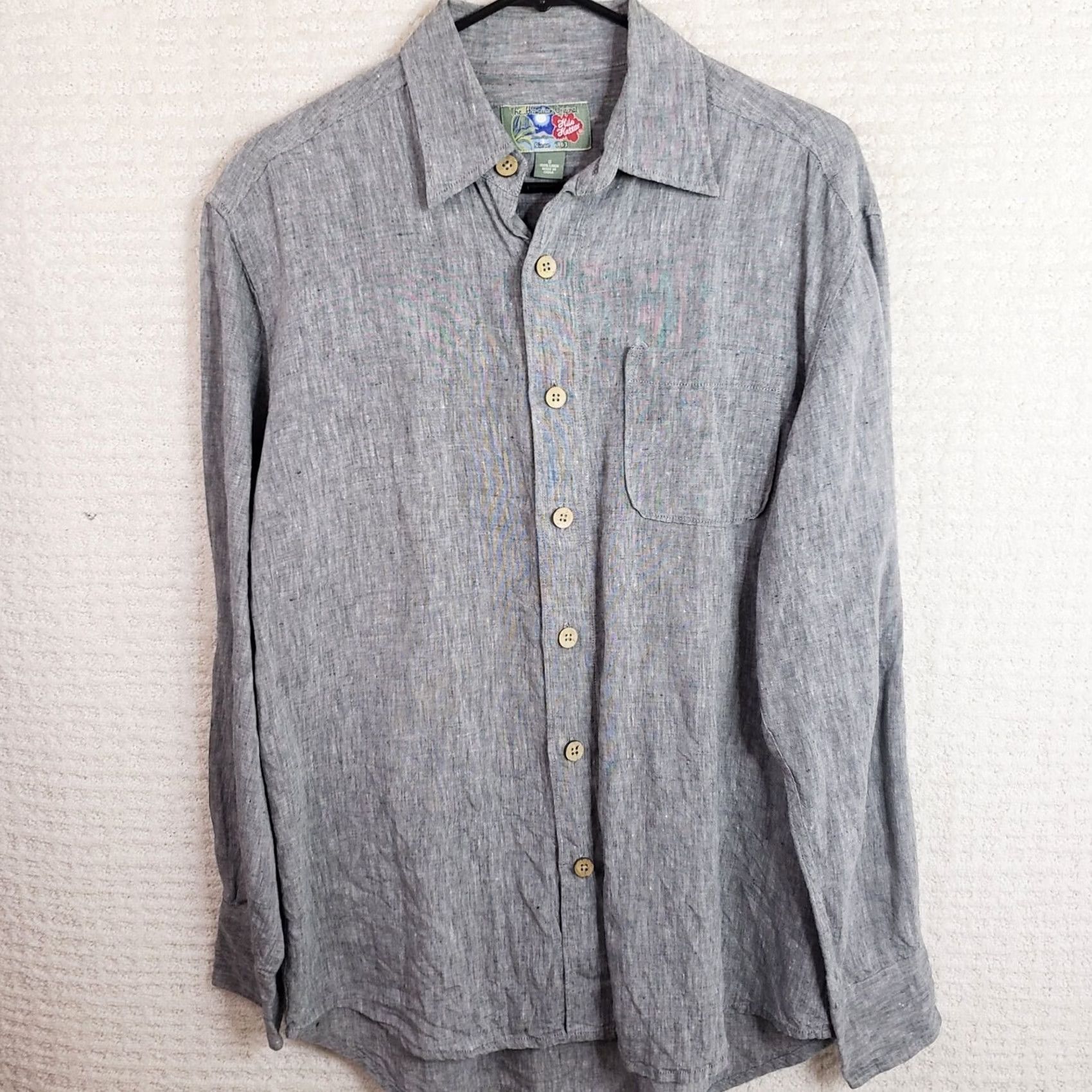 Hilo Hattie Hilo Hattie Linen Shirt LS Men’s Size S Gray Short Sleeve Button-Up Collared 100% Linen New Regular Fit Linen for Cool Wearing Fabric Size US S / EU 44-46 / 1 - 2 Thumbnail
