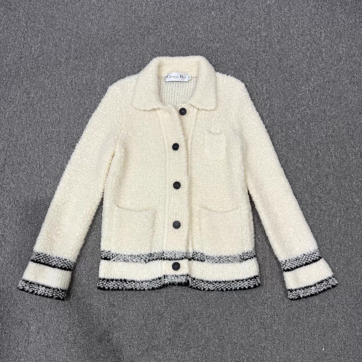 Dior Dior White Lamb Wool Jacket S 99 New Size S / US 4 / IT 40 - 1 Thumbnail