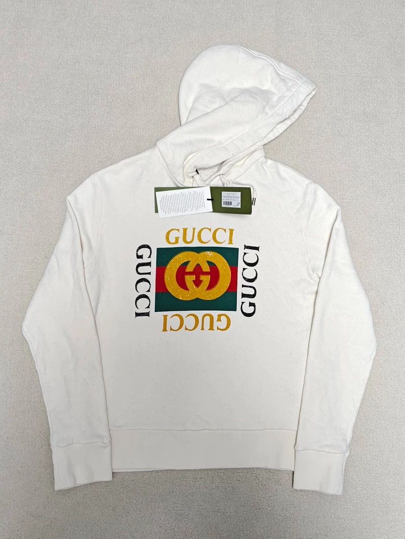 Gucci New GUCCI Logo Print Hooded Sweatshirt Size US XS / EU 42 / 0 - 1 Thumbnail