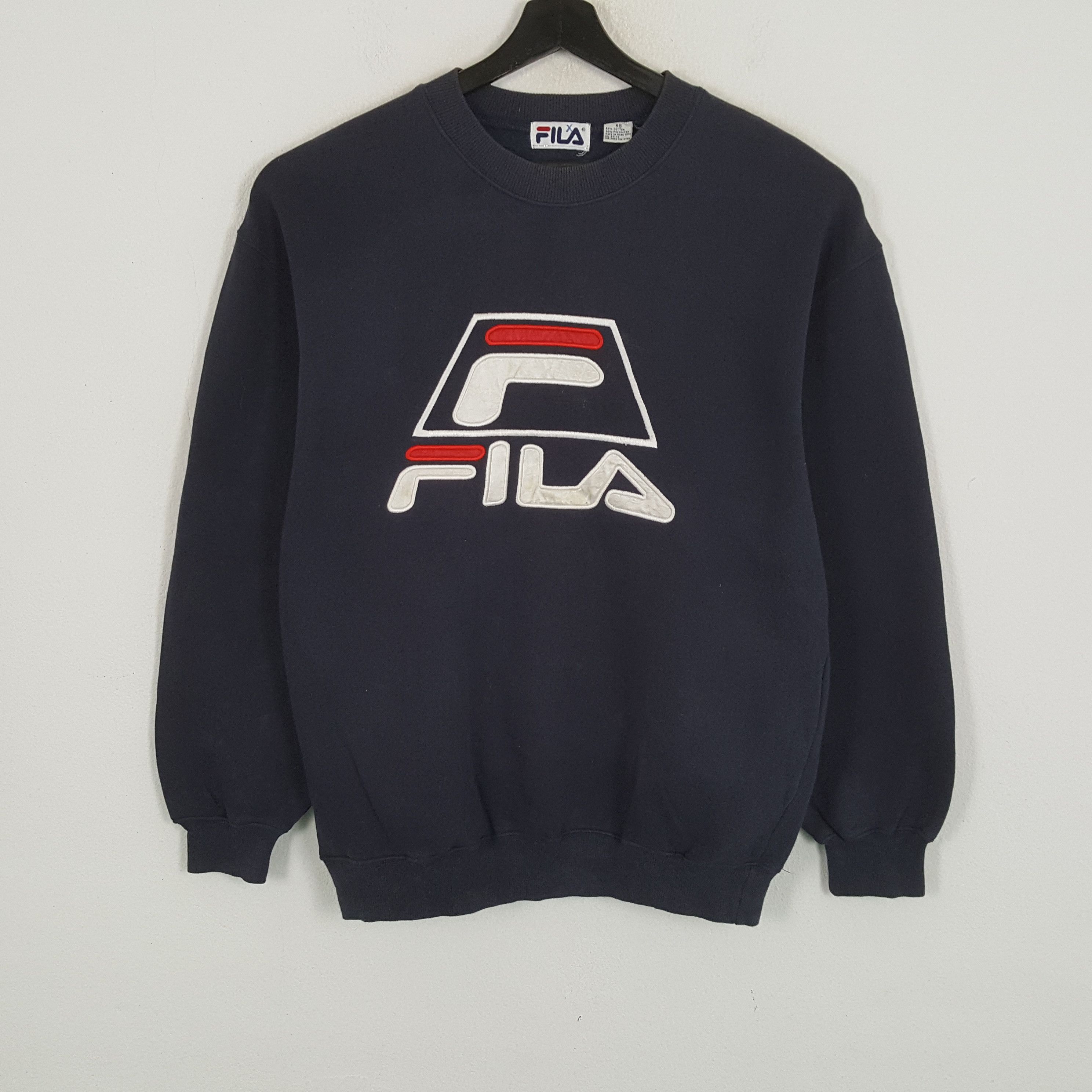 Fila × Vintage FILA Center Logo Spellout Design Sweatshirt Size US L / EU 52-54 / 3 - 1 Thumbnail