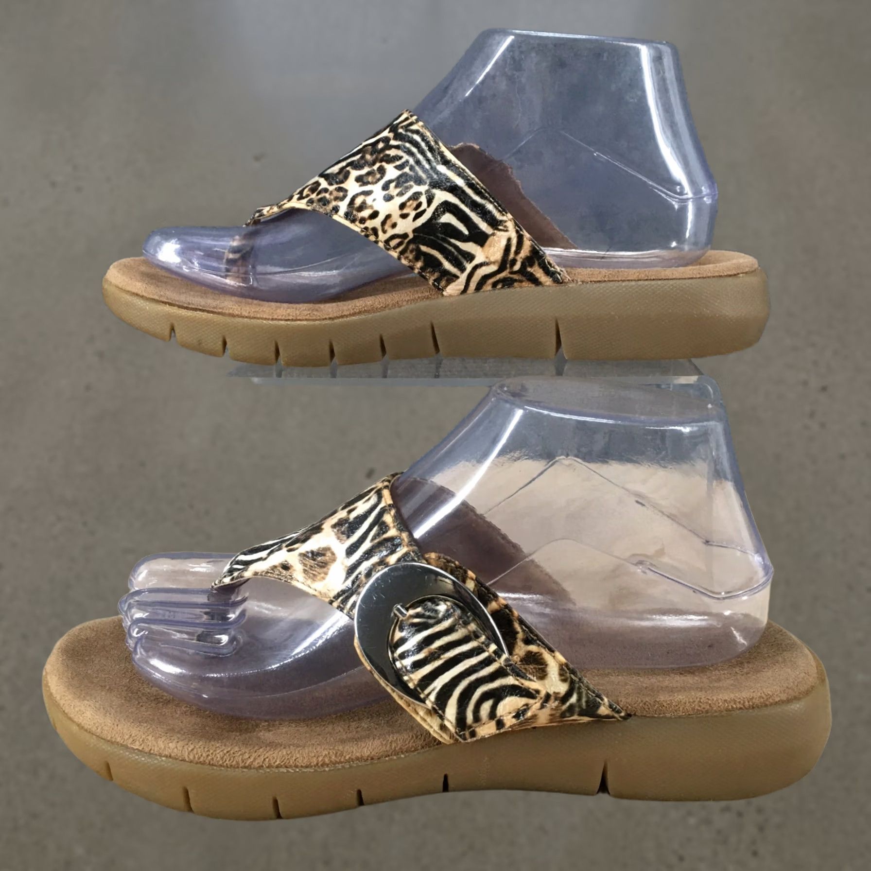 Vintage Aerosoles Sandals Womens 8 M Flip Flop Cheetah Animal Print T Strap Casual Size US 8 / IT 38 - 1 Thumbnail