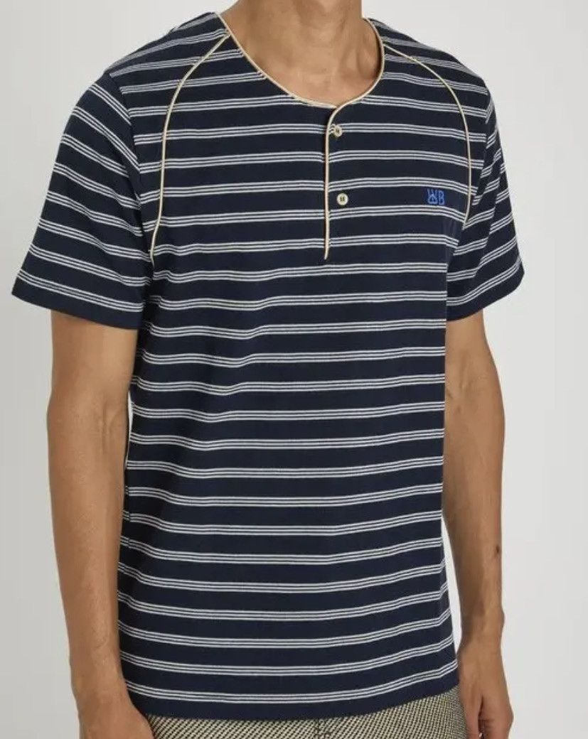 Wales Bonner Wales Bonner Isaiah T-Shirt 'Navy/White' - Men's Small Size US S / EU 44-46 / 1 - 2 Thumbnail