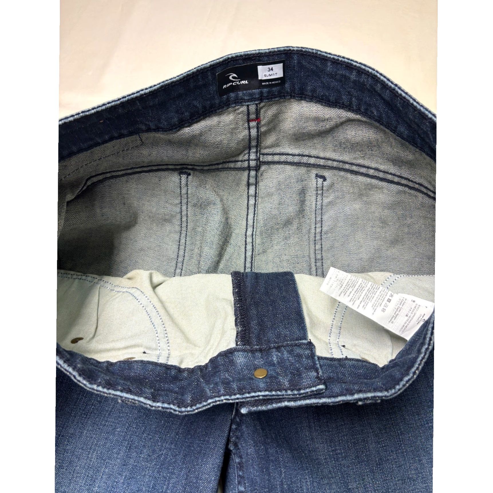 Rip Curl Rip Curl Mens Slim Fit Jeans Blue Dark Wash Denim Size 34 Inseam 28 Zip Button 5-Pocket Stretch Slim Straight CPAAF7 Size US 34 / EU 50 - 4 Thumbnail