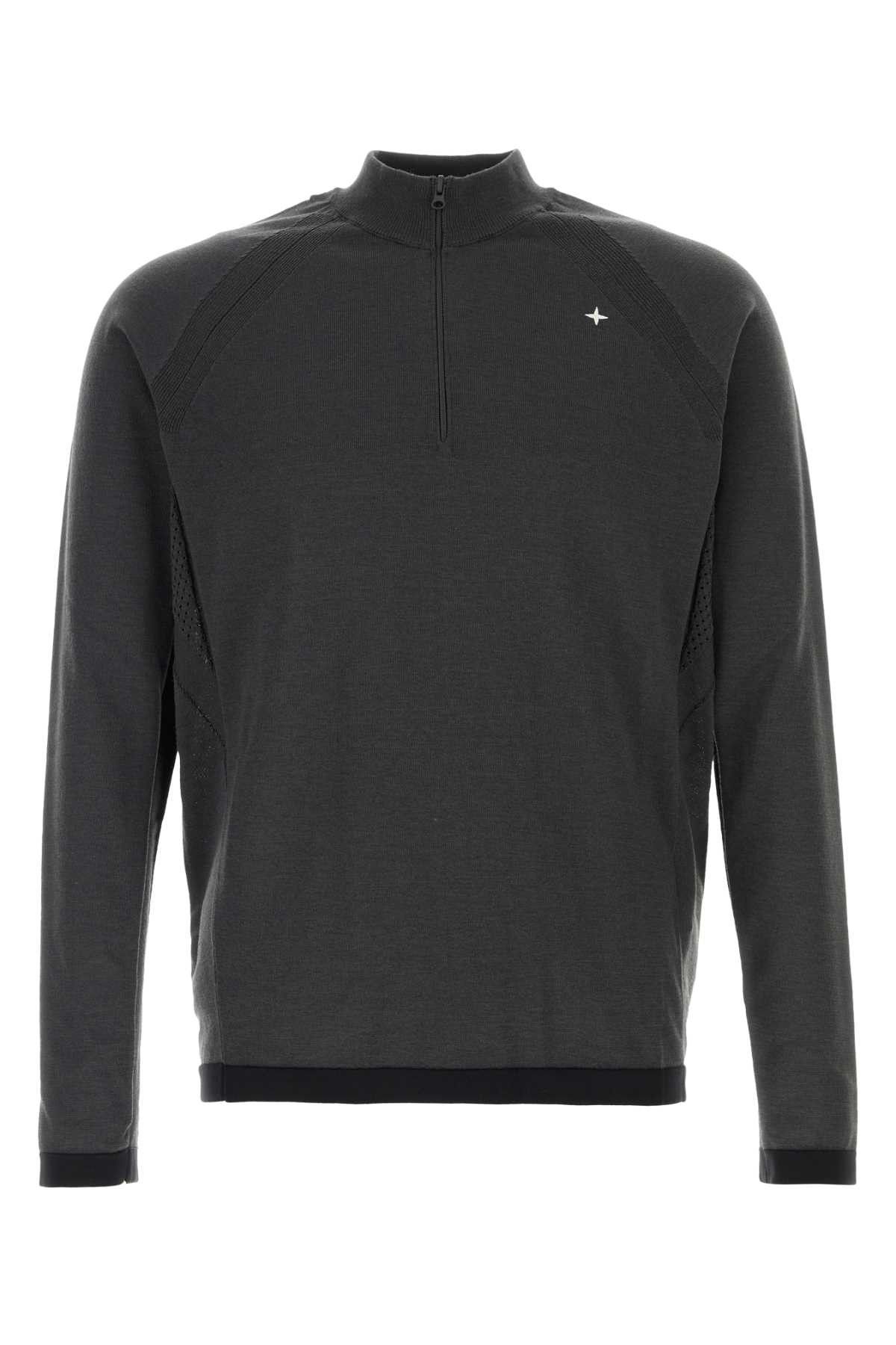 Stone Island Charcoal Wool Blend Sweater Size US M / EU 48-50 / 2 - 1 Thumbnail