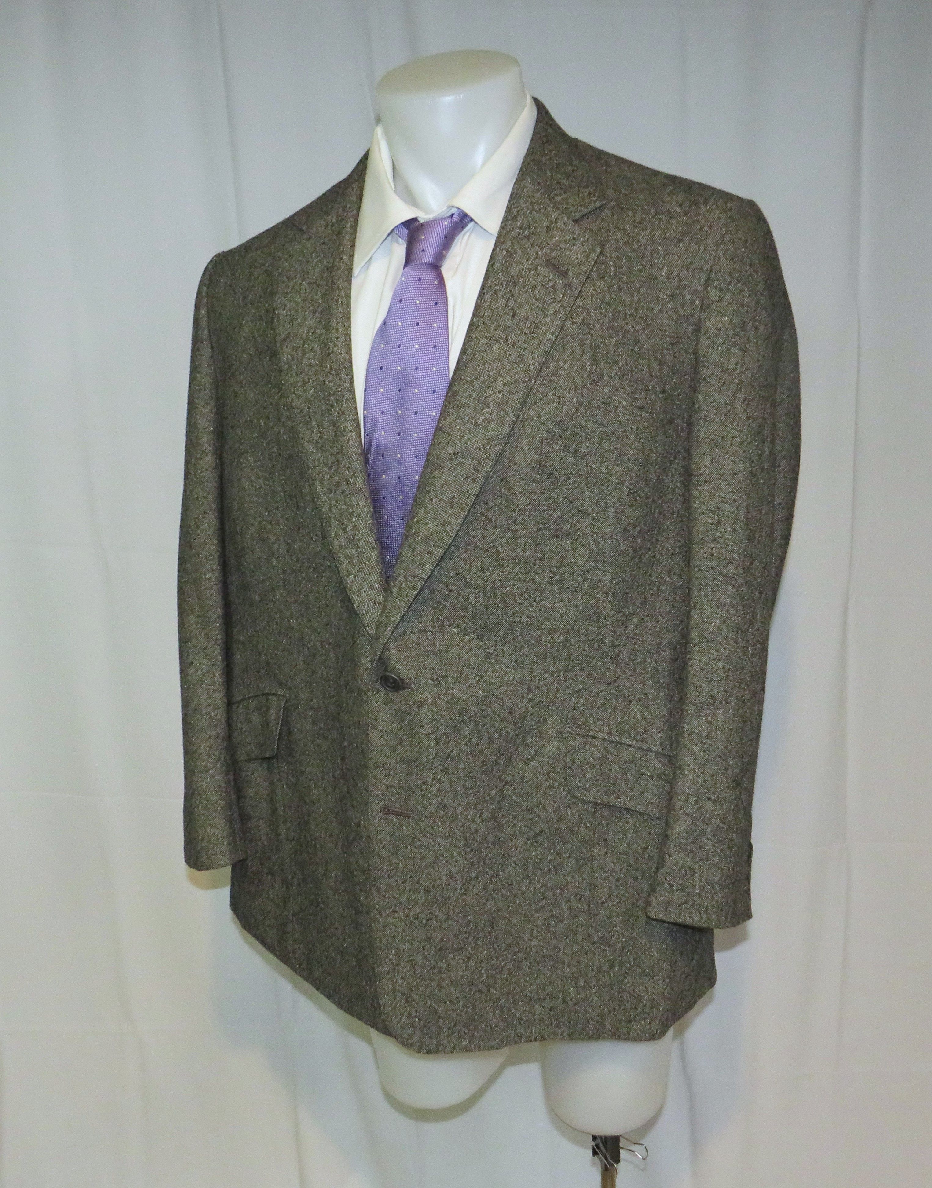 Henry Poole × Savile Row Bespoke Gray Donegal Tweed Two Button Sport Coat 46R Size 46R - 9 Thumbnail