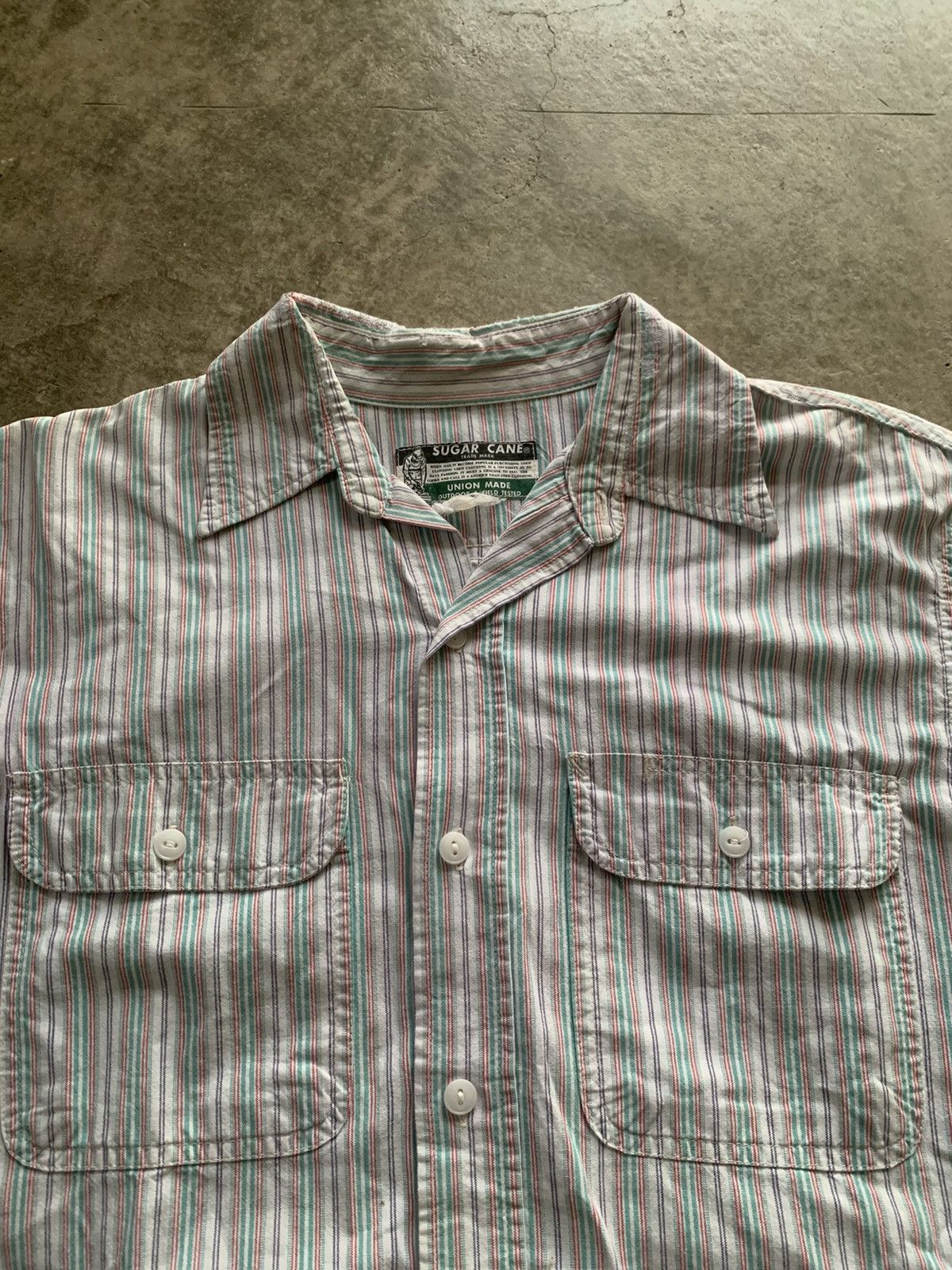 Sugar Cane Sugarcane union made vintage stripe shirt Size US L / EU 52-54 / 3 - 4 Thumbnail