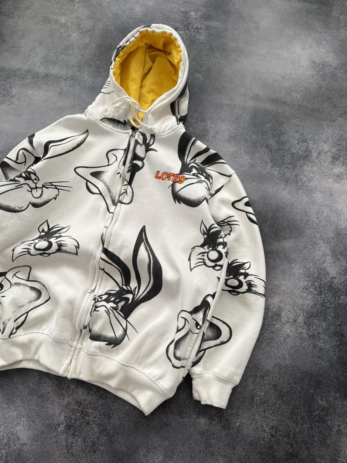 Warner Bros Vintage y2k Lot 29 Looney Tunes All Over Print Boxy Hoodie Size US L / EU 52-54 / 3 - 3 Thumbnail