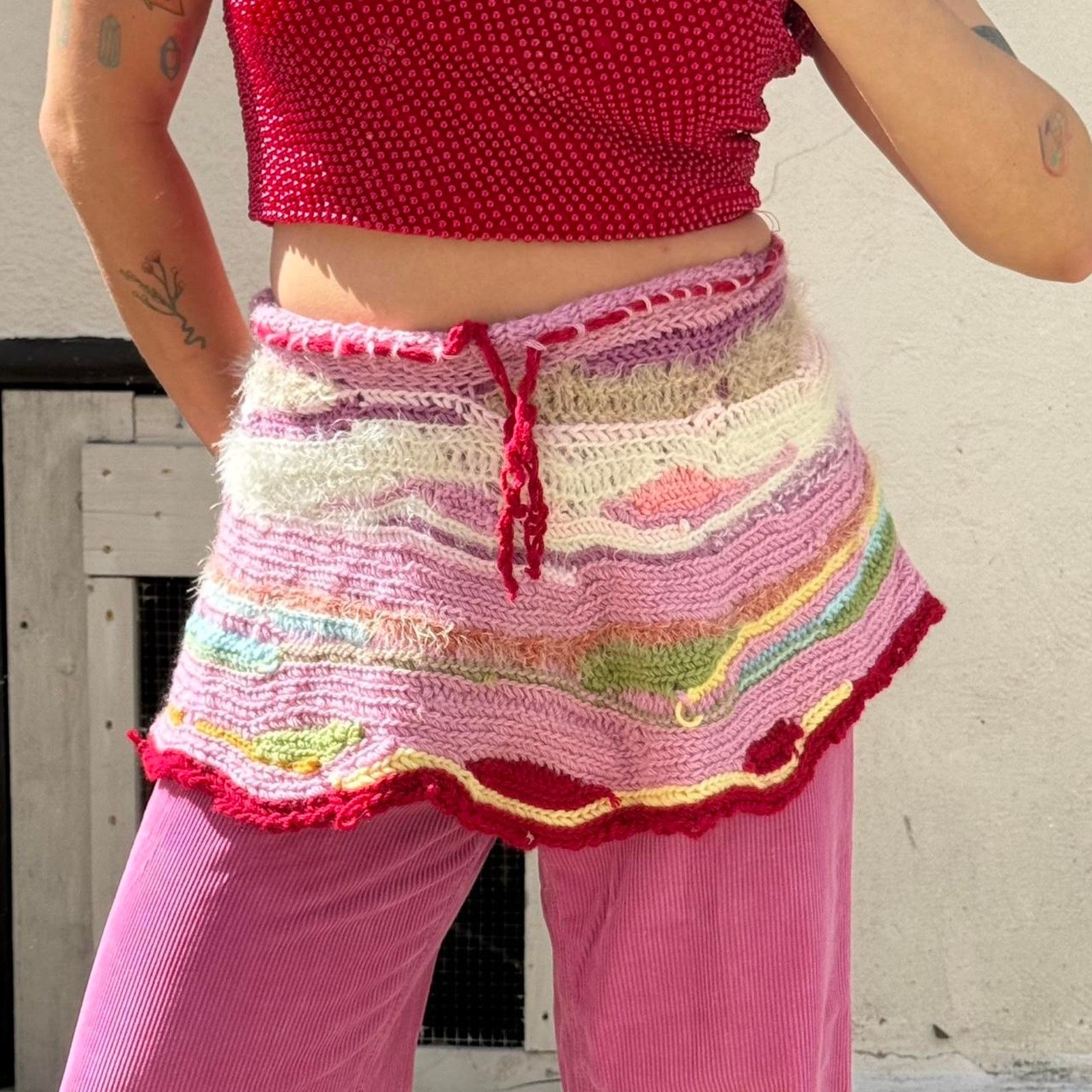 Other Multi colored knitted mini skirt Size 28" / US 6 / IT 42 - 2 Thumbnail