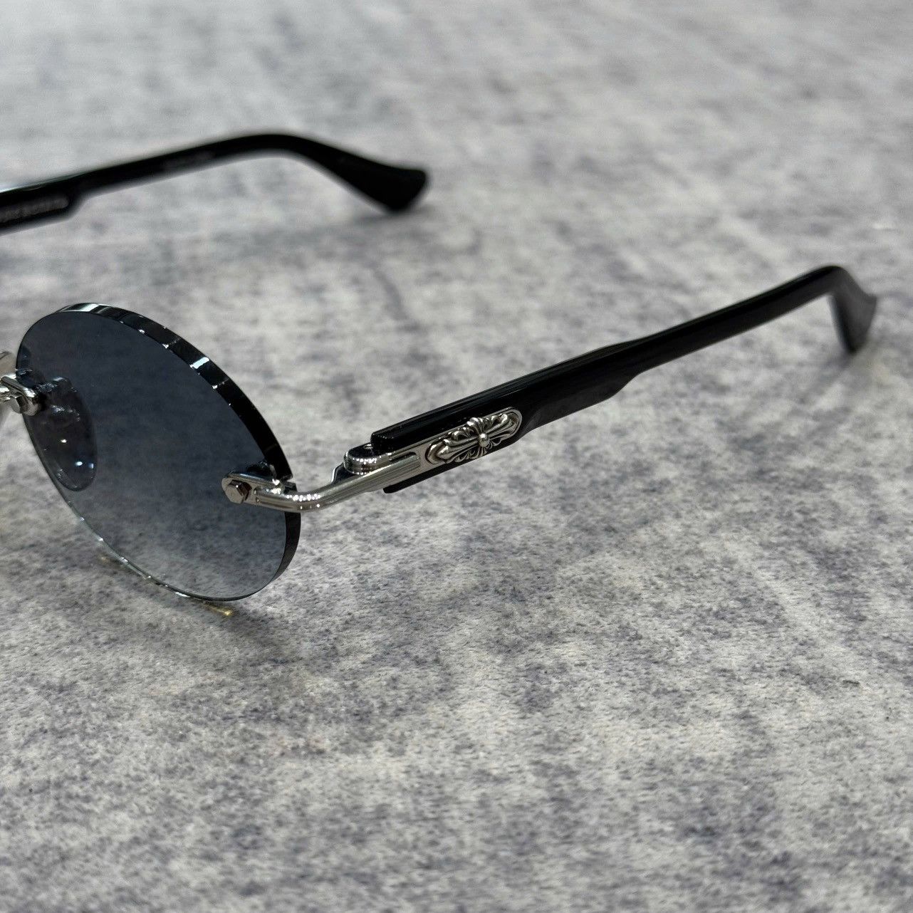 Chrome Hearts CHROME HEARTS DEEP III SHINY SILVER/BLACK-PLASTIC-SUN Size ONE SIZE - 2 Thumbnail