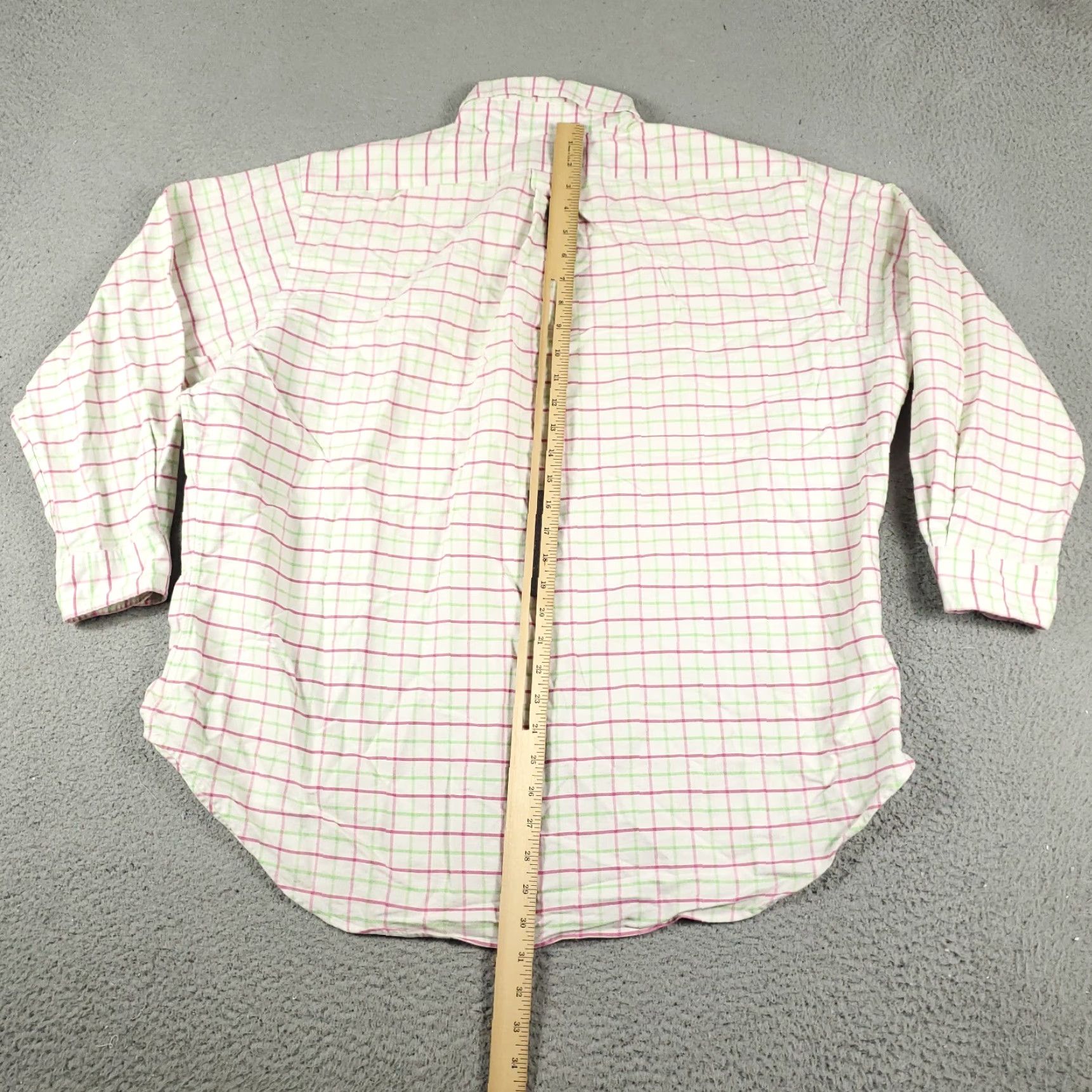 Ralph Lauren Ralph Lauren Dress Shirt Mens 17.5 Blue Check Long Sleeve Button Up Cotton Regular Mens Size 46R - 4 Thumbnail