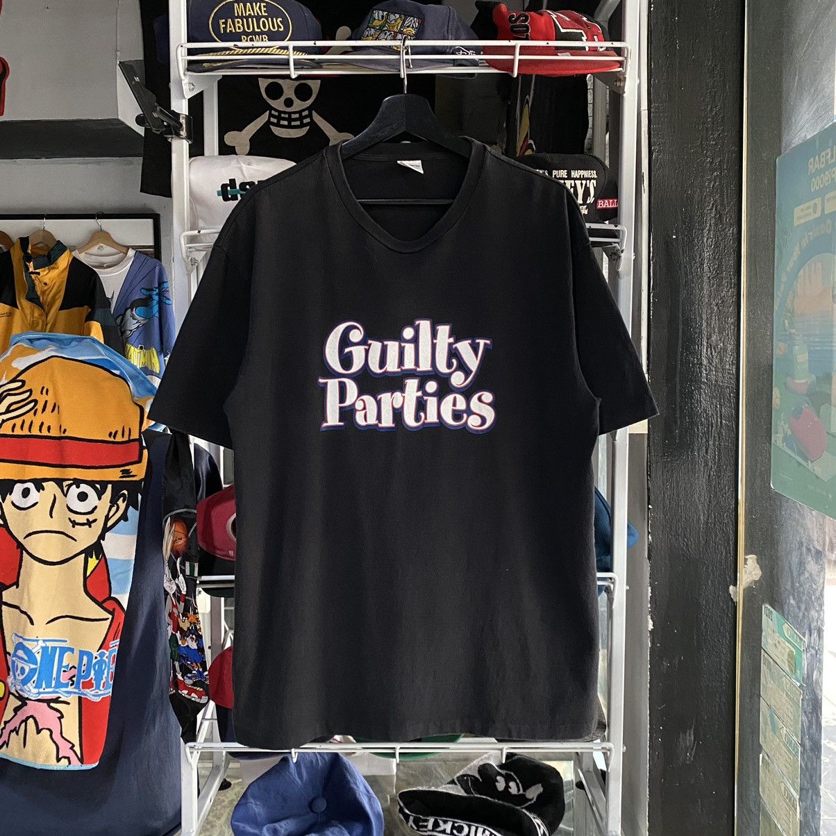 image of Guilty Parties x Wacko Maria Spell Out Tee in Black, Men's (Size Medium)