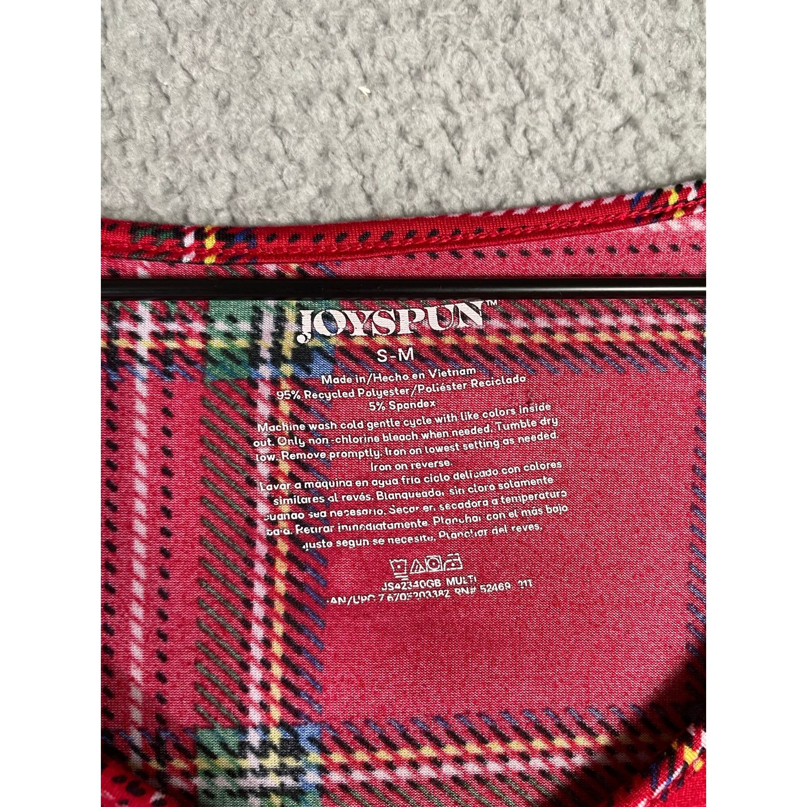 Other Joyspun Women's Red Plaid Nightgown Pajama Shirt Size Small Size ONE SIZE - 3 Thumbnail