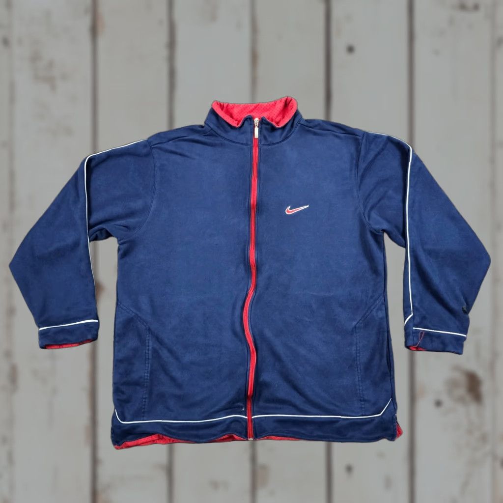 Nike VINTAGE Nike Jacket Mens XL Blue Velour Full Zip Lined Windbreaker Swoosh 90s Mens XL Blue Velour Jacket Size US XL / EU 56 / 4 - 1 Thumbnail