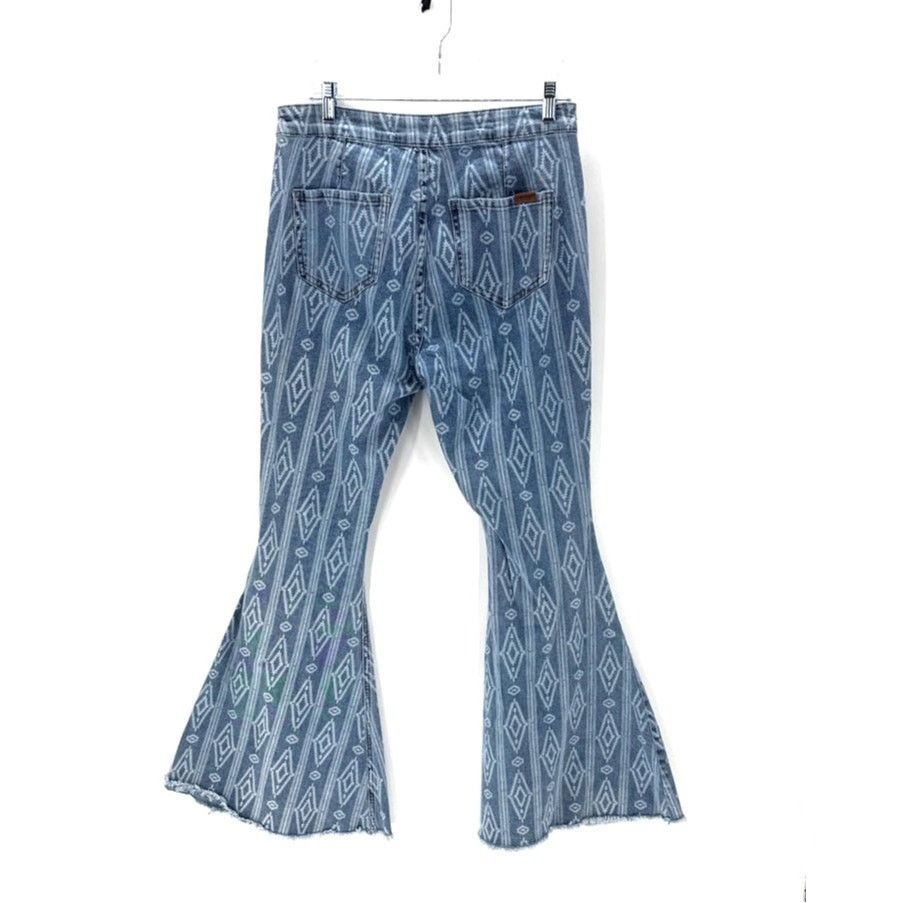 Other Rock & Roll high-rise bell bottom jeans frayed hem sz 31 Size 31" - 2 Thumbnail