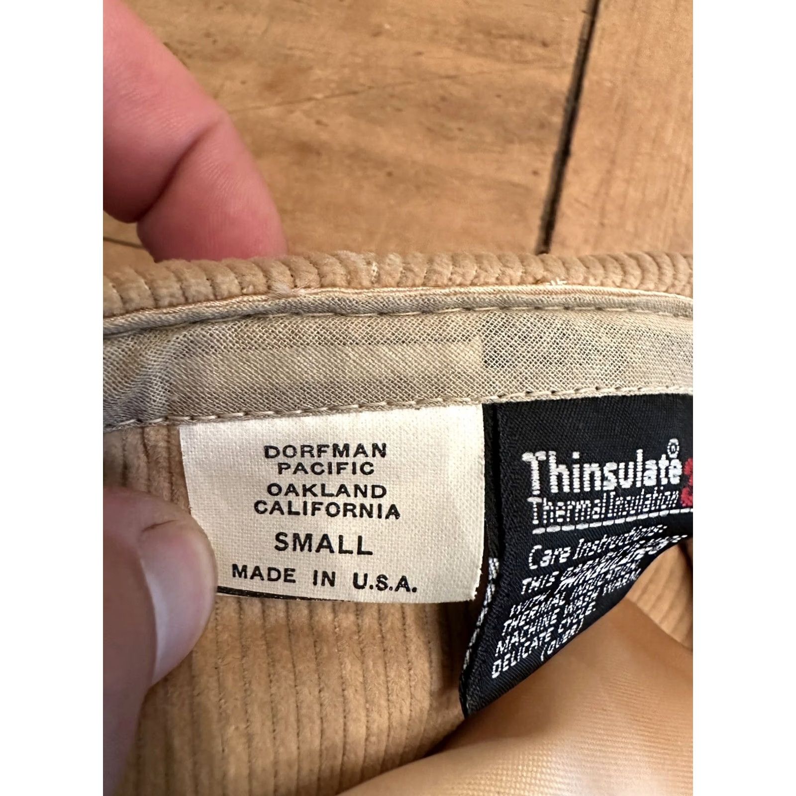 Disney VINTAGE Dorfman Pacific Hat Cap Beige Corduroy Paper Boy Cabby Small Mens Size ONE SIZE - 6 Thumbnail
