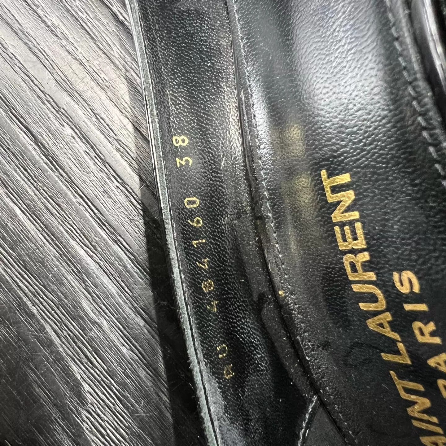 Yves Saint Laurent YSL Opyum Black Gold Heeled Pumps 38 Size US 7.5 / IT 37.5 - 8 Thumbnail