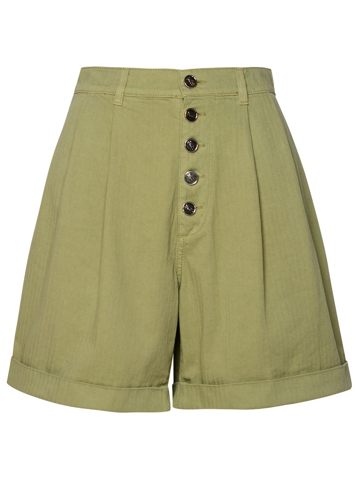 image of Etro Green Cotton Shorts, Women's (Size 26)
