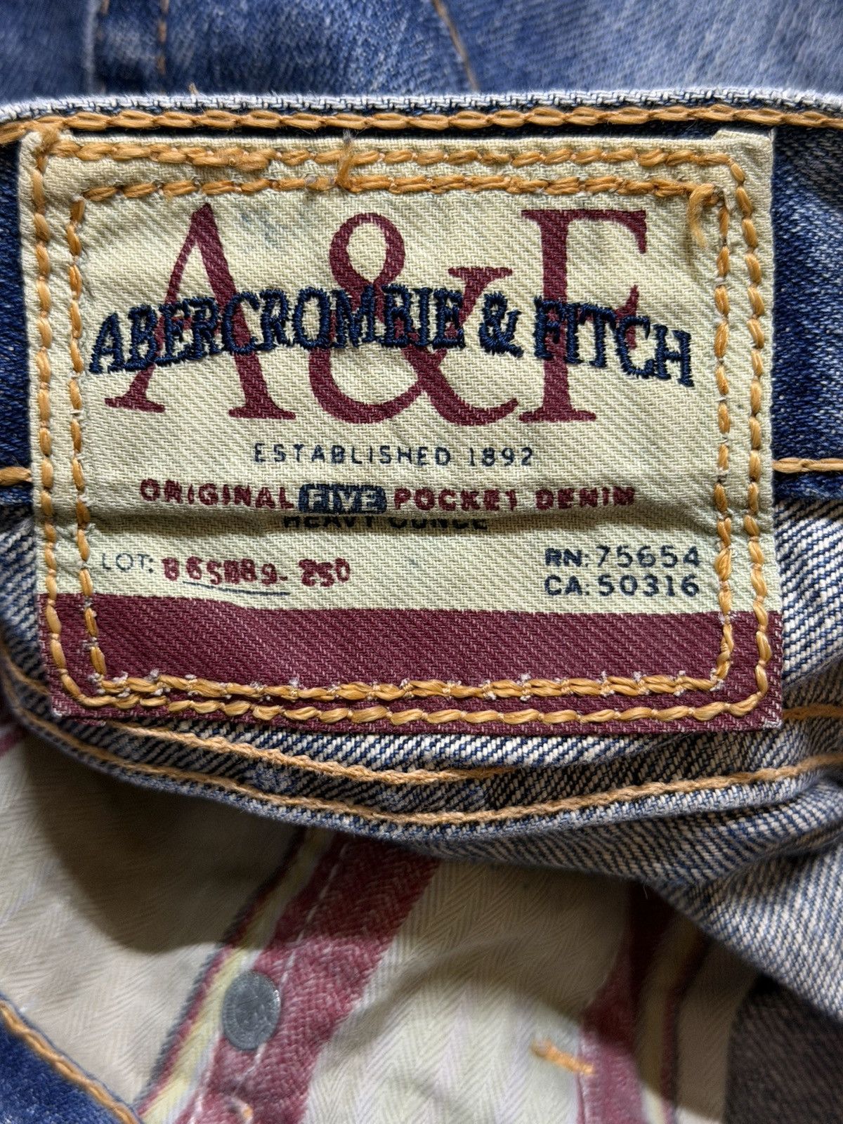 Abercrombie & Fitch Vintage 90s Abercrombie & Fitch Blue Faded Wash Wide Leg Size US 34 / EU 50 - 7 Thumbnail