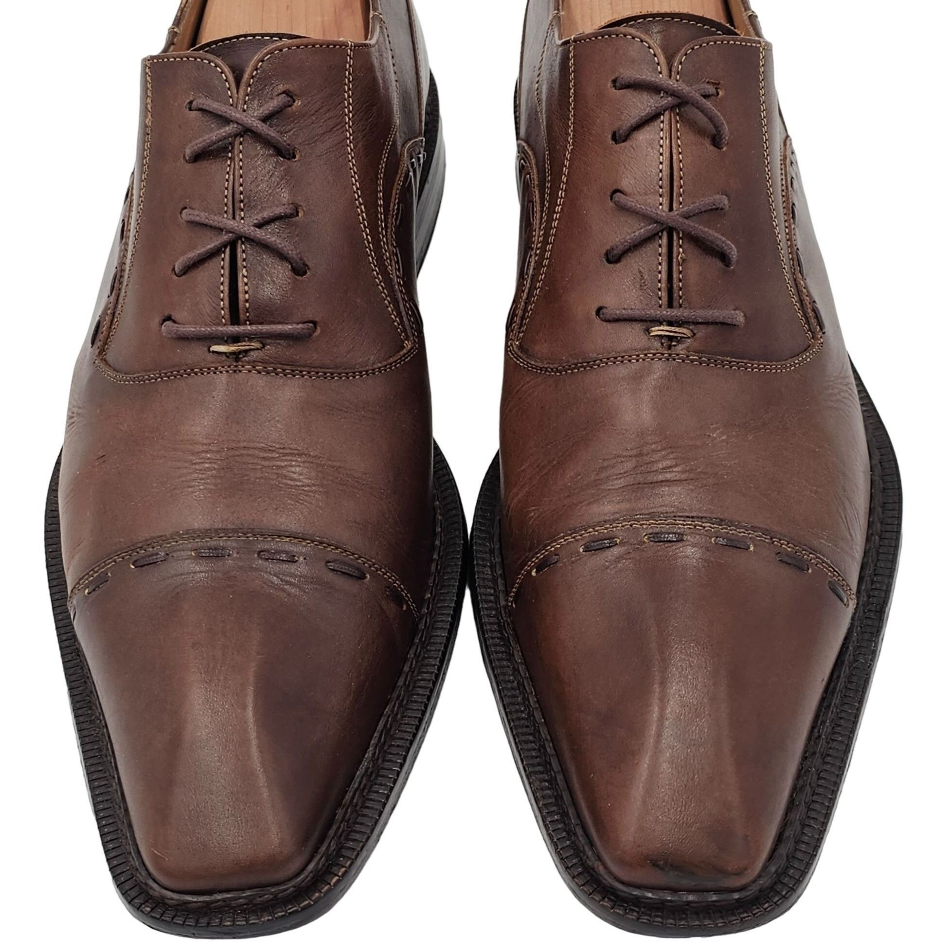 Mezlan Vintage Mezlan Spain Mens size 10M Brown Leather Dress Shoes Size US 10 / EU 43 - 2 Thumbnail