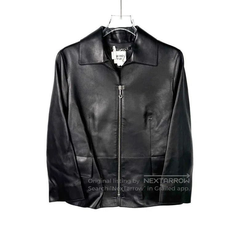 Hermes Hermes Solid Color Zipper Leather Jacket Size XXS / US 00 / IT 34 - 1 Thumbnail