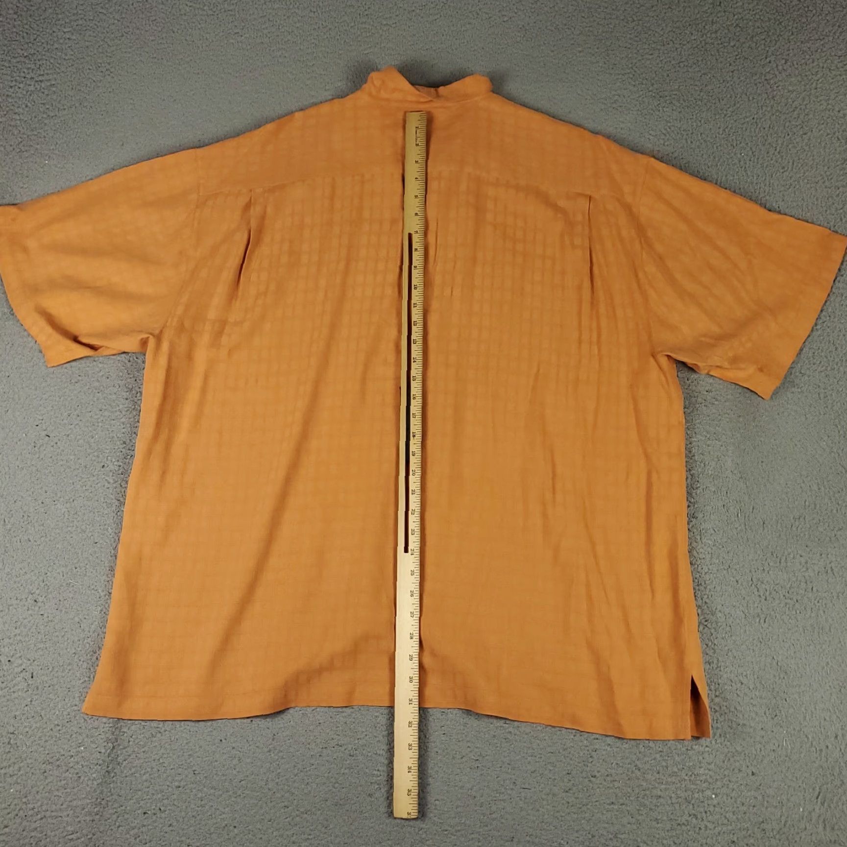 Tommy Bahama Tommy Bahama Hawaiian Shirt Mens 2XL Orange Silk Short Sleeve Button-Up Check Aloha Size US XXL / EU 58 / 5 - 5 Thumbnail