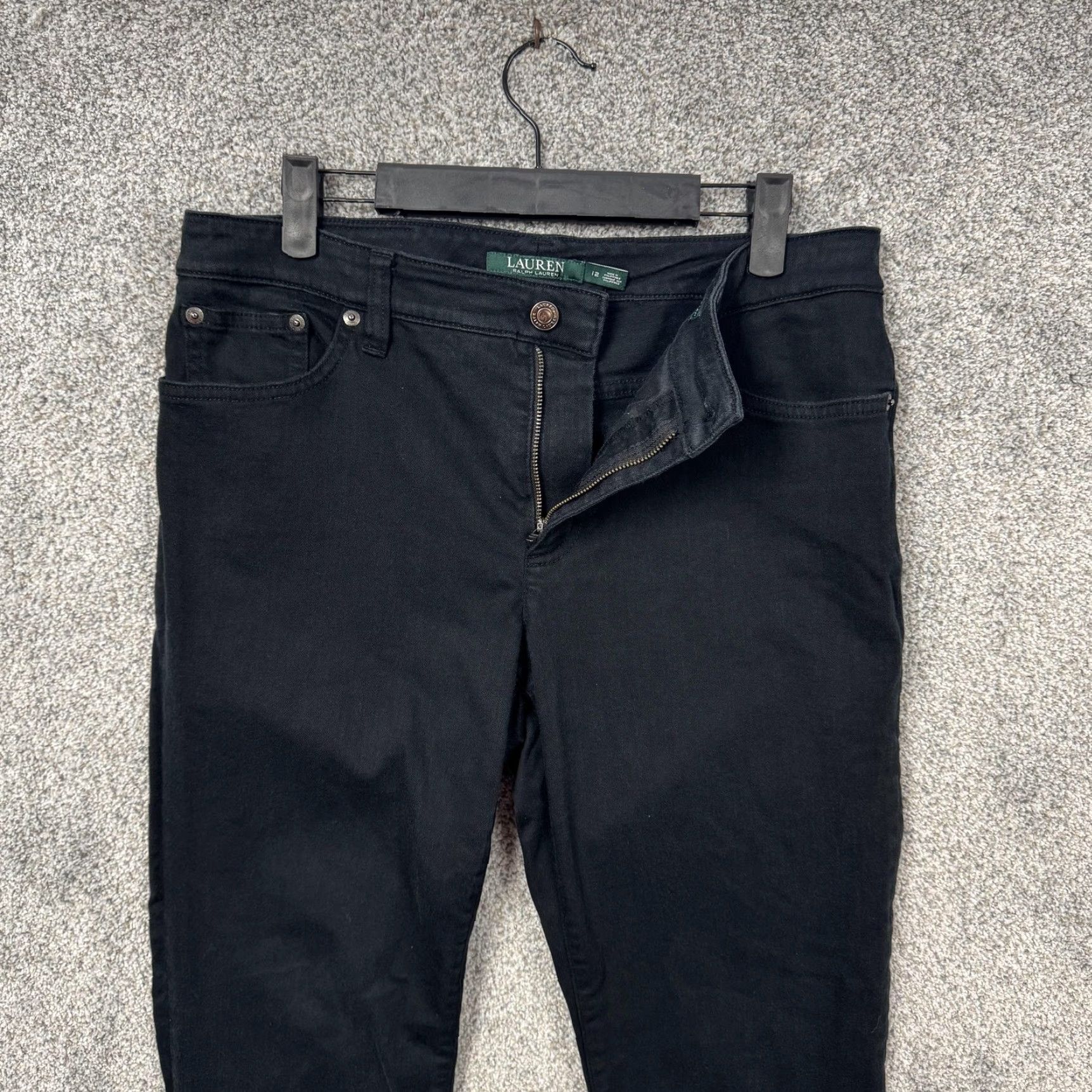Ralph Lauren Lauren Ralph Lauren Jeans Womens 12 Black Modern Straight Curvy Stretch Denim Size 34" / US 12 / IT 48 - 7 Thumbnail