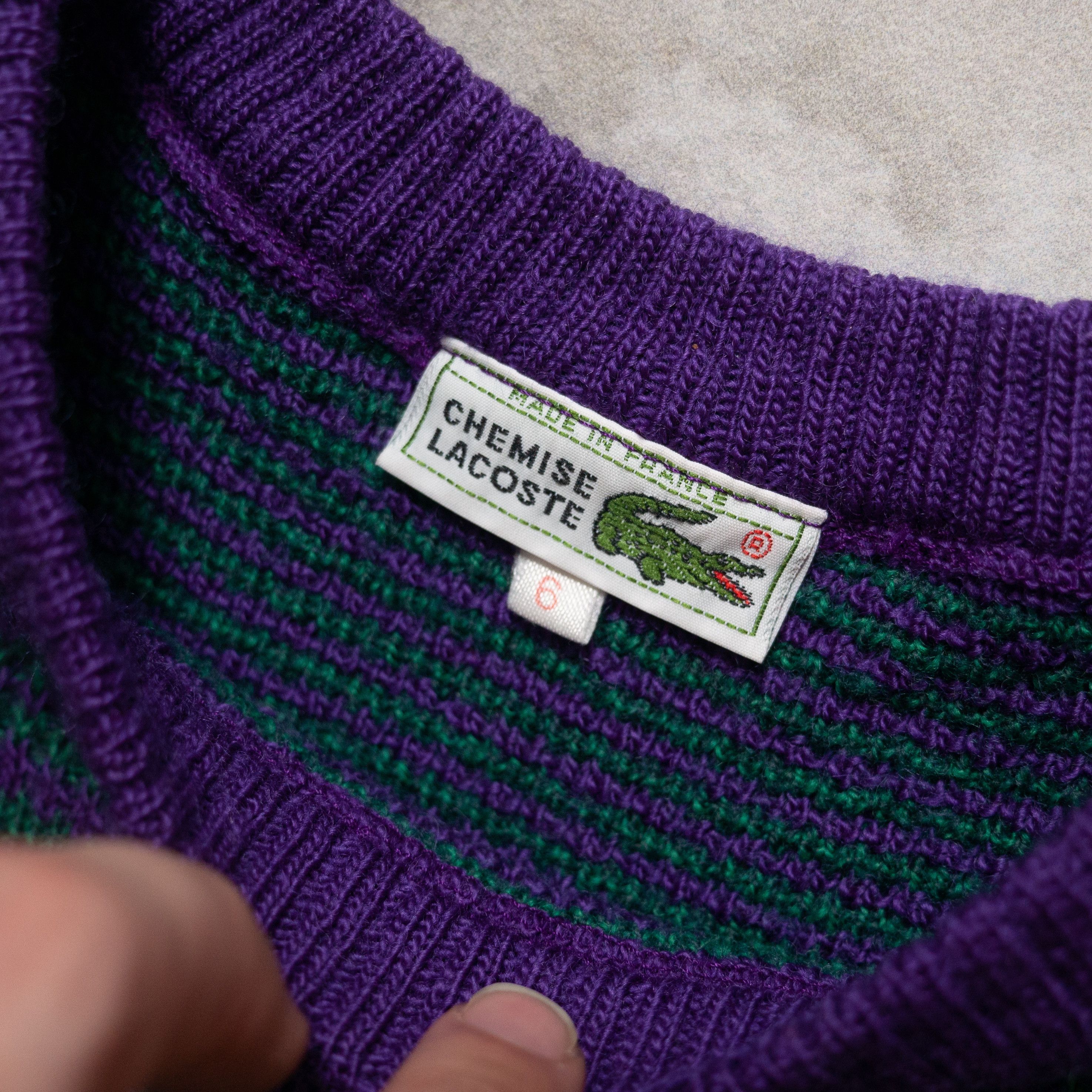 Lacoste Vintage Lacoste Knitted Wool Sweater 6(XL) Rare Size US XL / EU 56 / 4 - 6 Thumbnail