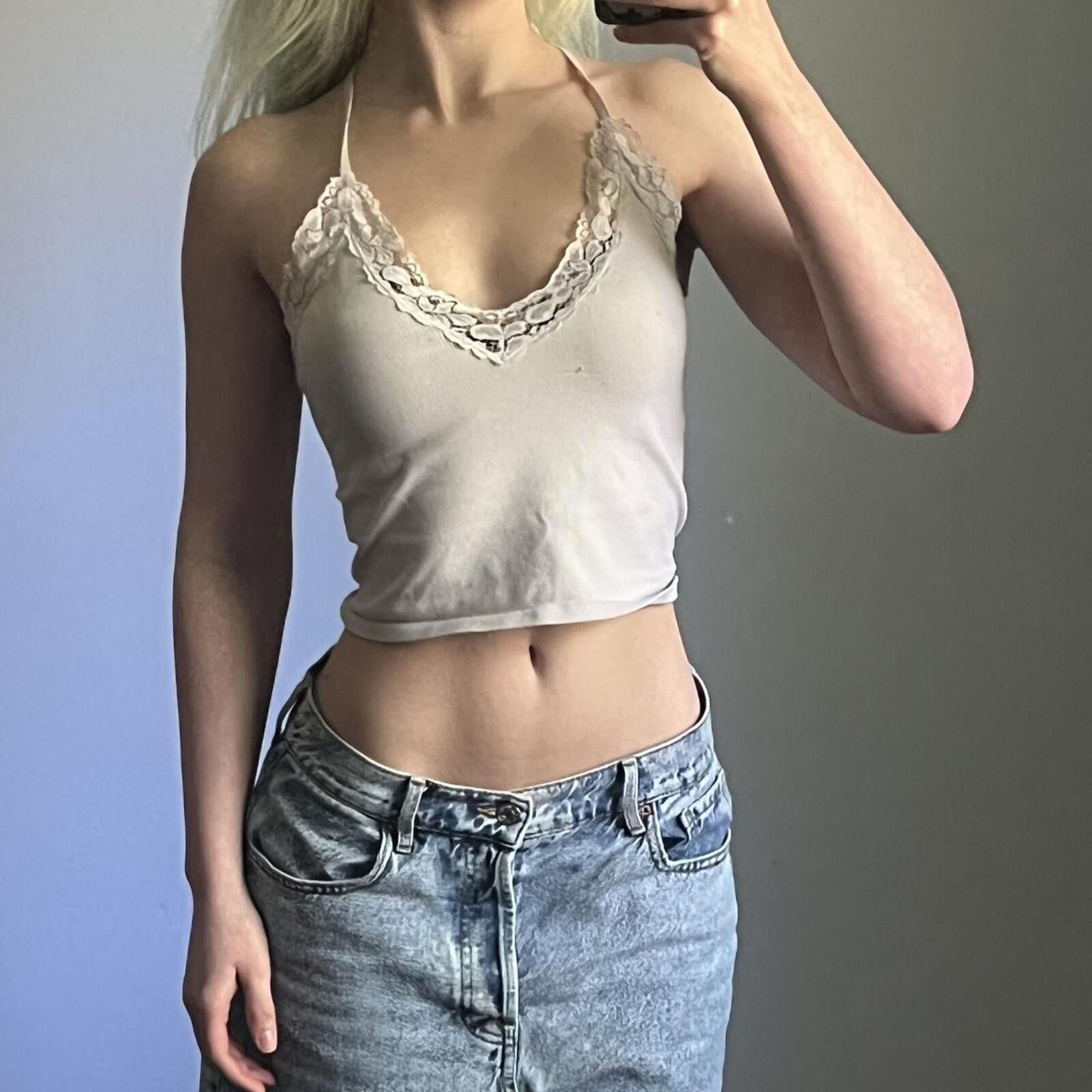 Other White lace trim cami top with adjustable straps Size S / US 4 / IT 40 - 3 Thumbnail
