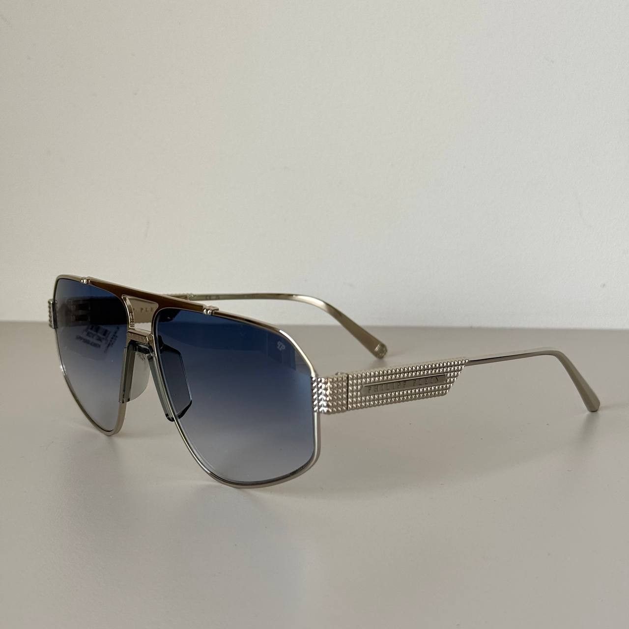 Philipp Plein Philipp Plein Rock Superhero SPP106 Men’s Sunglasses Silver Size ONE SIZE - 9 Thumbnail