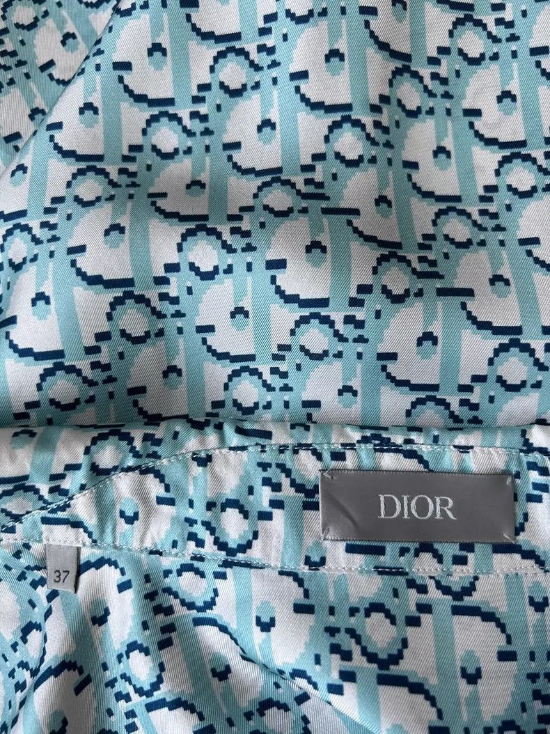 Dior Dior Size 37 Blue old flower full print logo mulberry silk Size US XXS / EU 40 - 4 Thumbnail