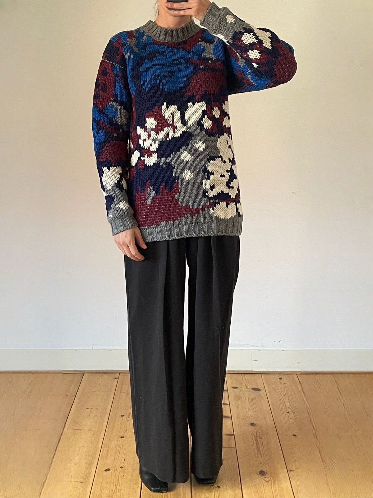 Joseph Joseph Chunky Merino Wool Floral Knit RRP €615 Size XS / US 0-2 / IT 36-38 - 2 Thumbnail