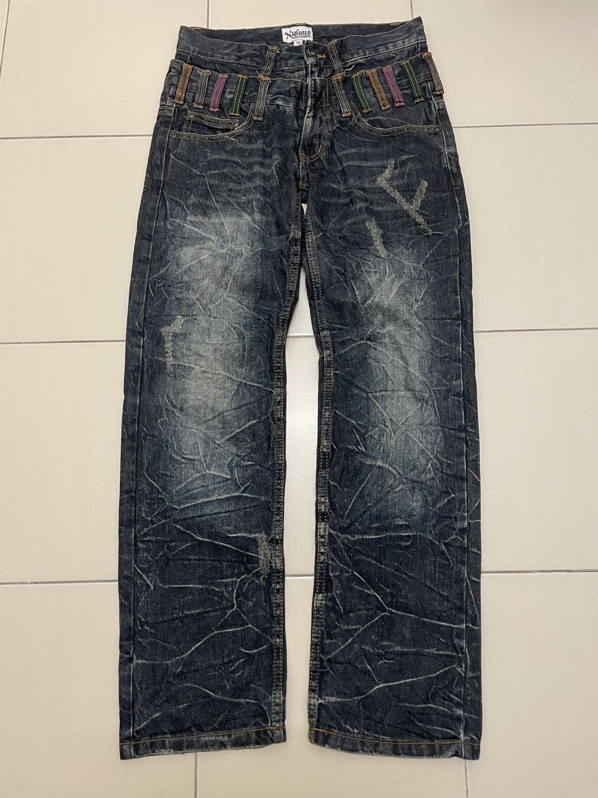 Japanese Brand Nylaus Clothing Double Waist Jeans Size US 28 / EU 44 - 1 Thumbnail