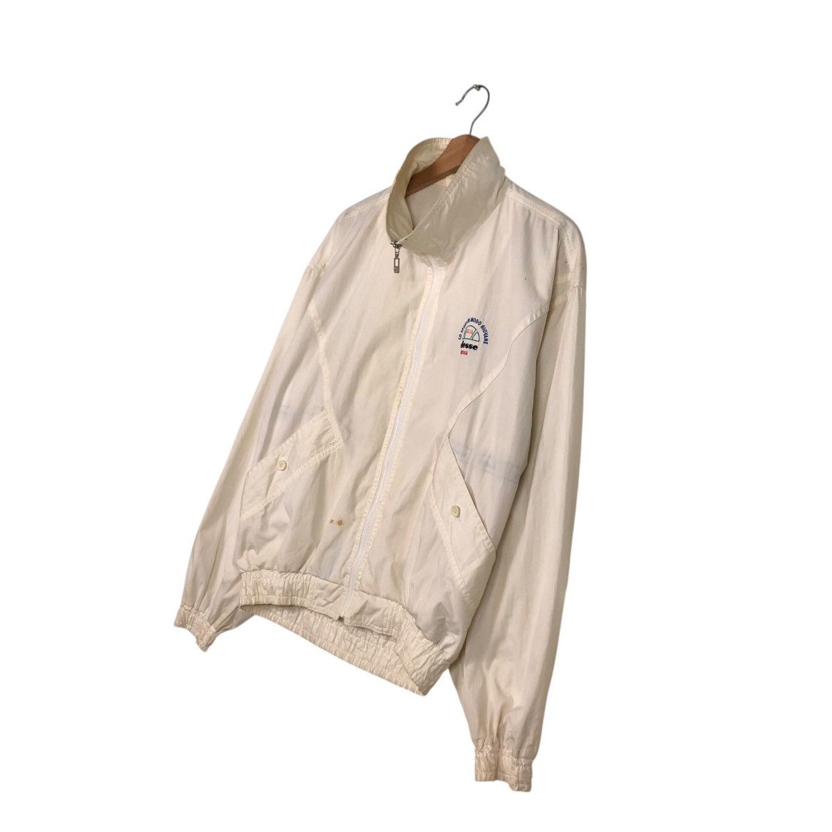 Japanese Brand ellesse 80s/90s White Zip-Up Windbreaker – Mesh Lining Size US L / EU 52-54 / 3 - 3 Thumbnail