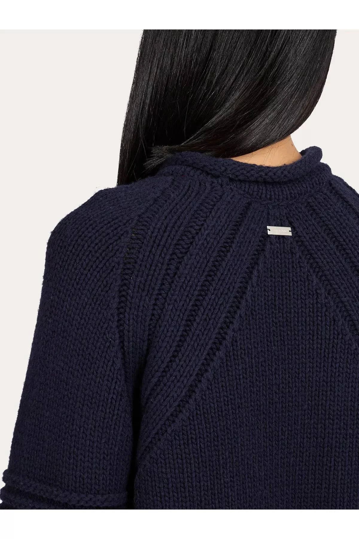 Salvatore Ferragamo o1s1rm0924 Crewneck Sweater in Navy Blue Size L / US 10 / IT 46 - 4 Thumbnail