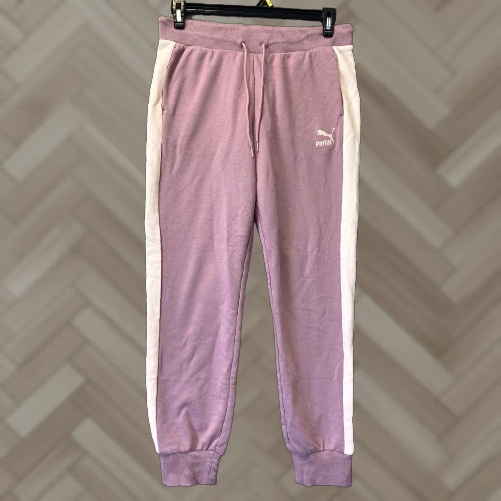 Puma PUMA Sweatpants Two Tone Lavender Cotton Athletic Mens Size M/51-46 Pants Size US 31 - 1 Thumbnail