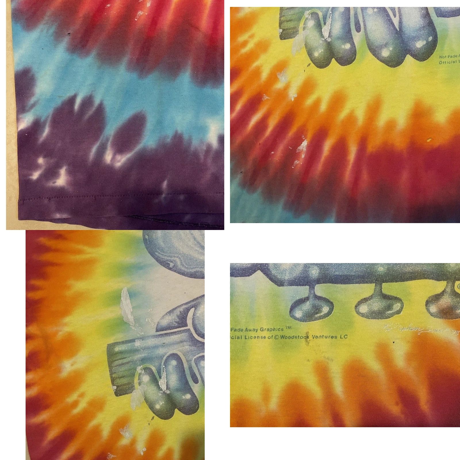 Vintage VINTAGE Woodstock 94 Faded Distress Tie Dye Shirt M Concert Hippie Grunge 90s Mens T-Shirt Blue Size US M / EU 48-50 / 2 - 8 Thumbnail
