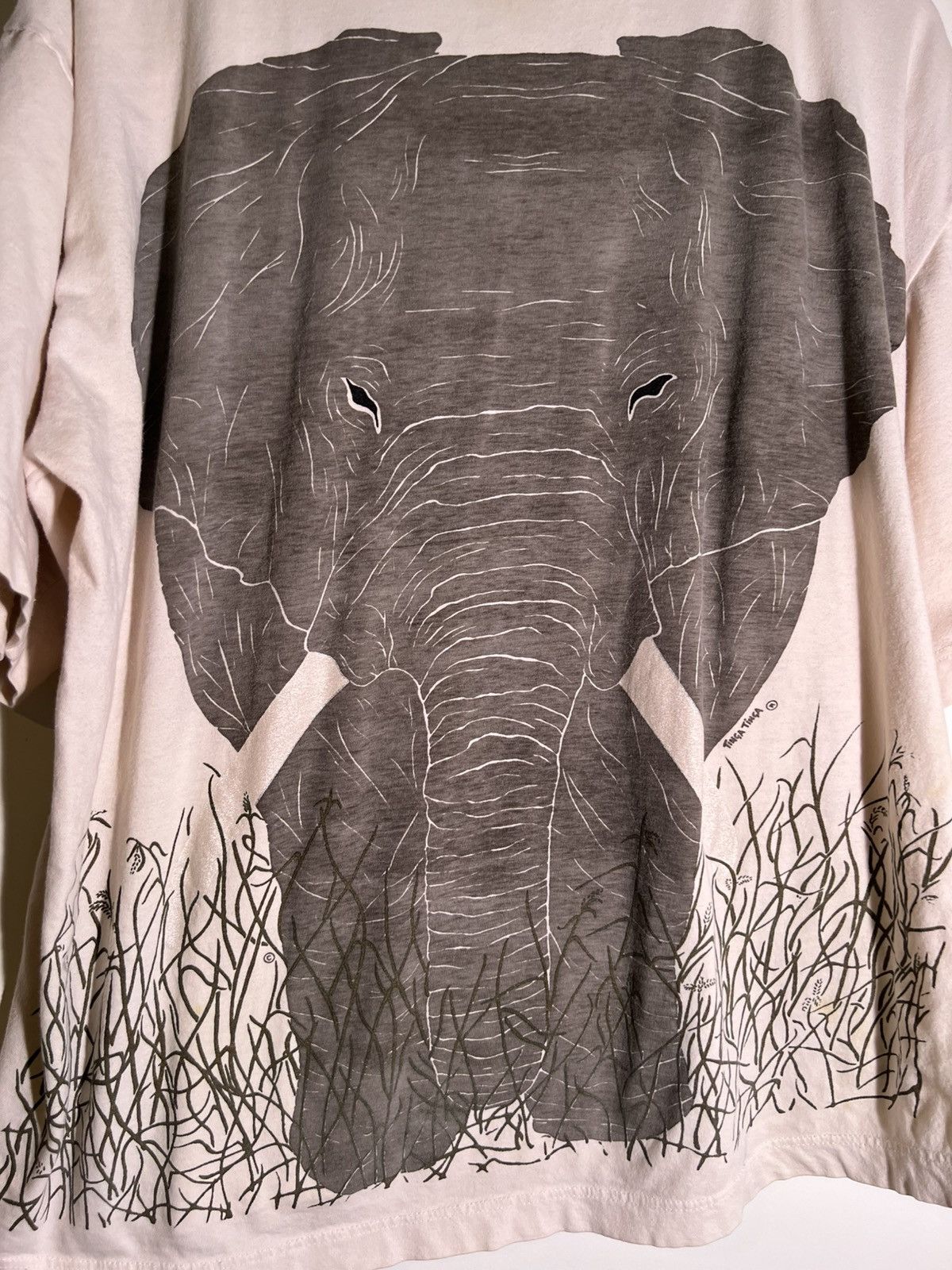 Vintage 90’s 2000’s Y2K VTG Vintage Tinga Tinga Elephant AOP T Shirt Size US XXL / EU 58 / 5 - 4 Thumbnail