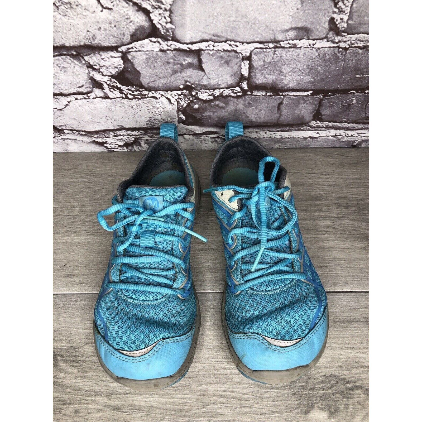 Merrell Merrell Aqua Blue Synthetic Vibram Outsole Light Weight Lace Size US 10.5 / IT 40.5 - 10 Thumbnail