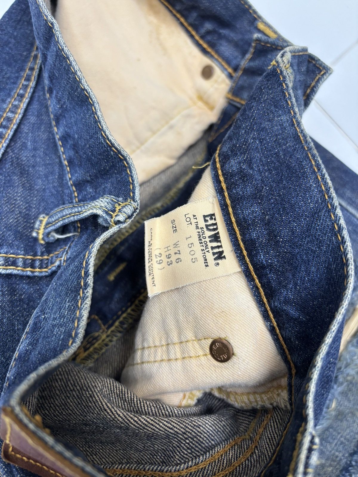 Edwin Edwin 505 Crazy Ripped Distressed Selvedge Denim Jeans Size US 30 / EU 46 - 13 Thumbnail