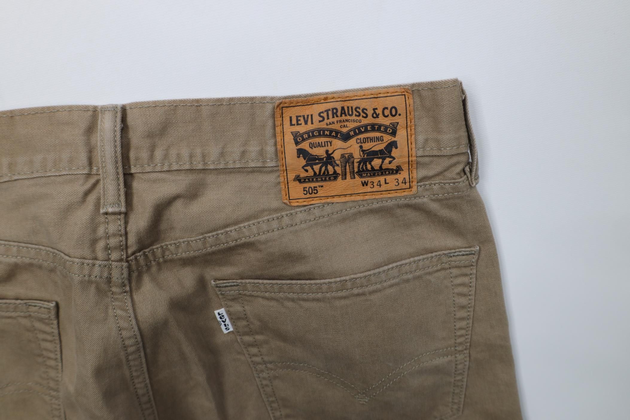 Levi's Vintage Y2K Levis 505 Regular Straight Leg Jeans Brown Size US 34 / EU 50 - 15 Thumbnail