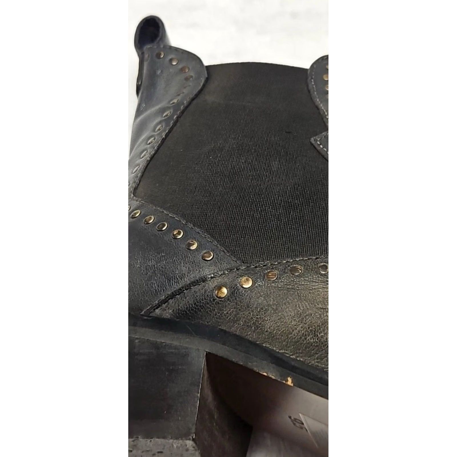 ROA ROAN Black Leather Chelsea Ankle Boots Women’s 9.5 Studded Block Heel Boho Western Chelsea Boots Womens Size US 10 / IT 40 - 8 Thumbnail