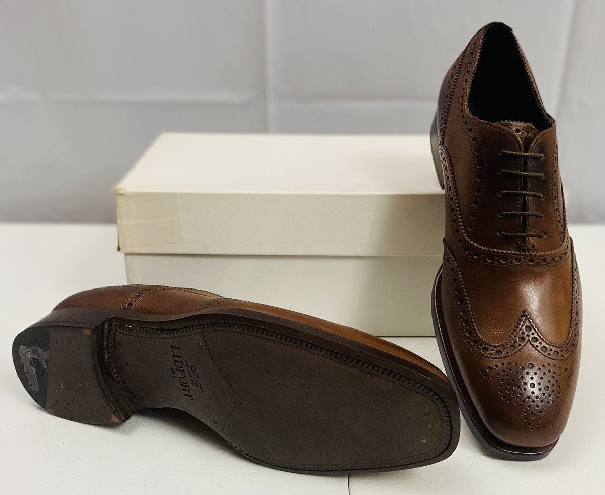 Lidfort Lidfort Brown Princes Leather Brogue Wingtip Oxford 9 US NEW Size US 9 / EU 42 - 12 Thumbnail