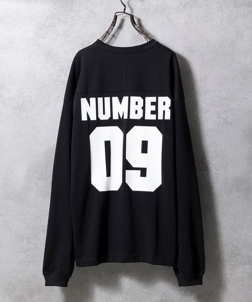 Number (N)ine Number nine HEAVY COTTON NUMBERING FOOTBALL L/S T-SHIRT Size US L / EU 52-54 / 3 - 3 Thumbnail