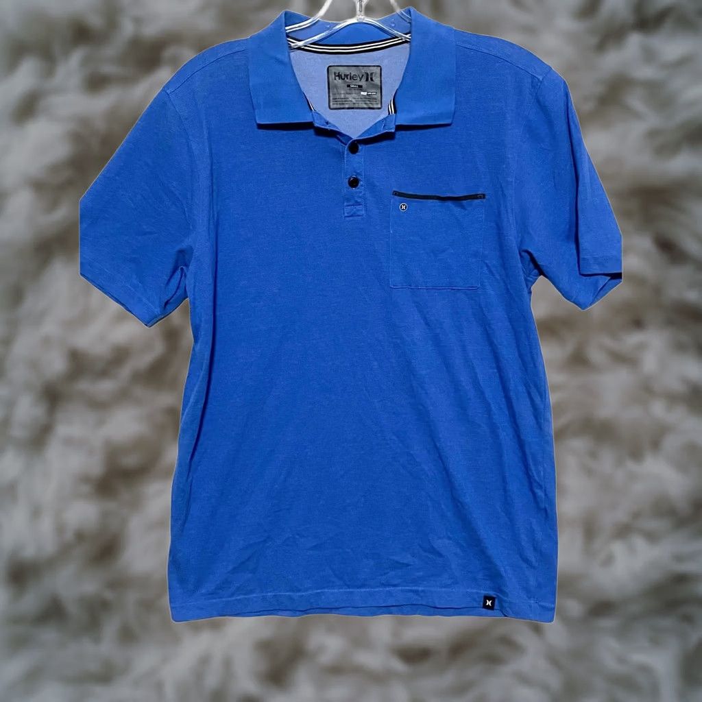 Hurley Hurley Nike Dri-Fit Blue Polo Shirt Men S Pocket Short Sleeve Casual Athletic Preppy Athleisure Size US S / EU 44-46 / 1 - 1 Thumbnail