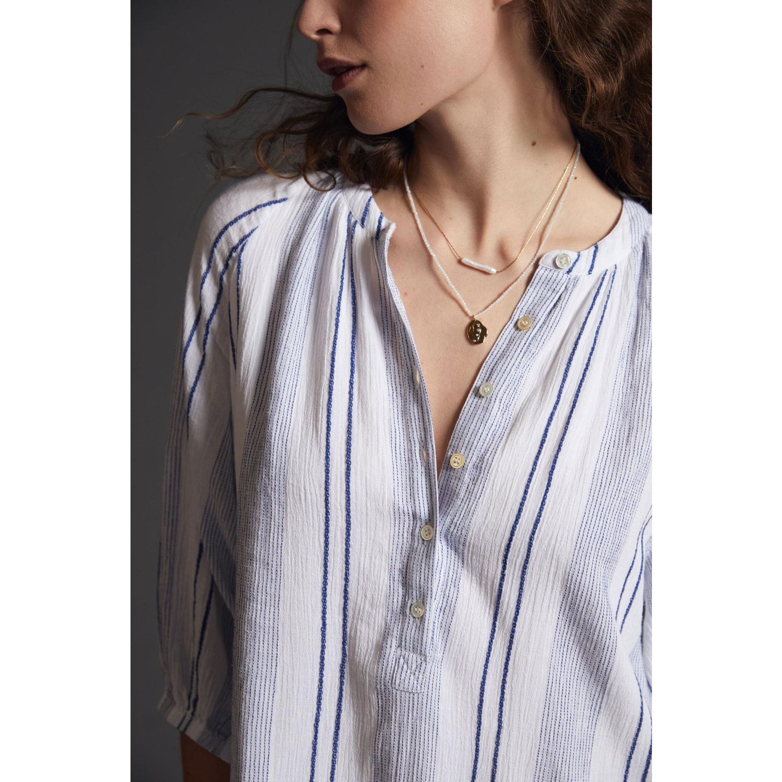 Anthropologie New Anthropologie Sundry Striped Henley Dress $188 SMALL (1) Size S / US 4 / IT 40 - 2 Thumbnail