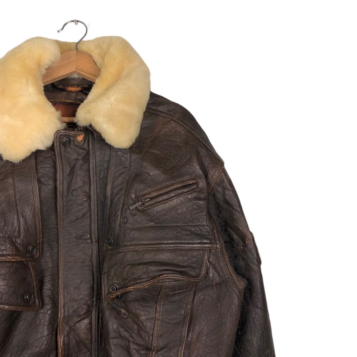 Japanese Brand 🔥Vtg Leather Jacket Wind Armor Mink Fur Collar Issey Miyake Size US L / EU 52-54 / 3 - 6 Thumbnail