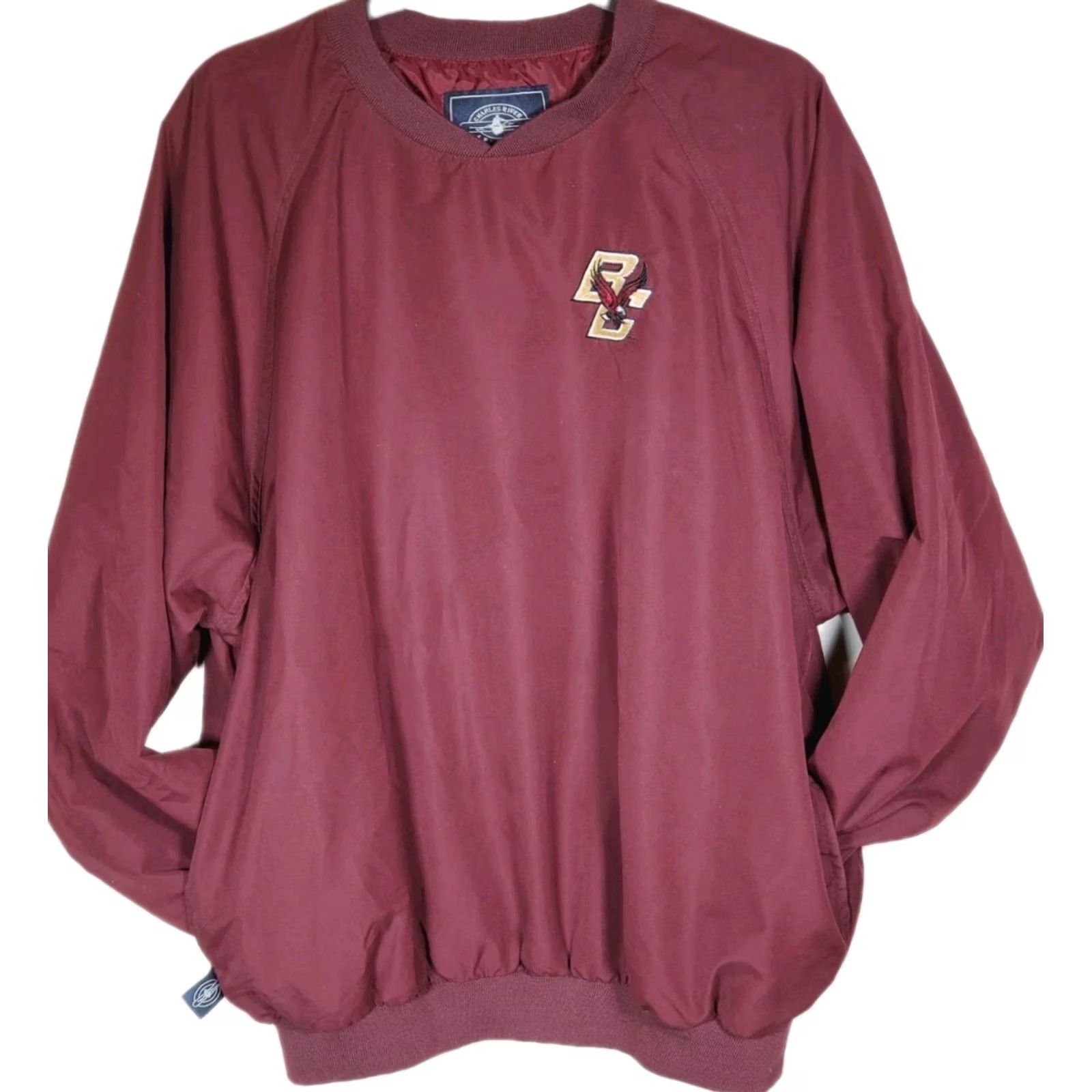 Vintage VINTAGE Boston College BC Eagles Charles River Apparel Golf Pullover Maroon Men’s L Pullover Sweatshirt Size US L / EU 52-54 / 3 - 3 Thumbnail